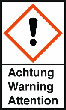 GHS-Warnetiketten „Ausrufezeichen – Achtung“