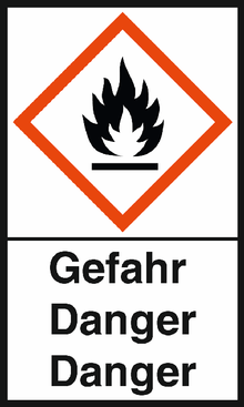GHS-Warnetiketten „Flamme – Gefahr“
