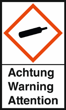 GHS-Warnetiketten „Gaszylinder – Achtung“