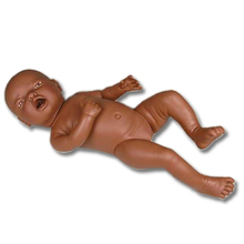 Neugeborenenpuppe für Wickelübungen, weiblich, dunkel