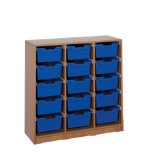 Sideboard mit 15 hohen ErgoTray Boxen