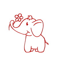 Siebdruck-Stempel Elefant